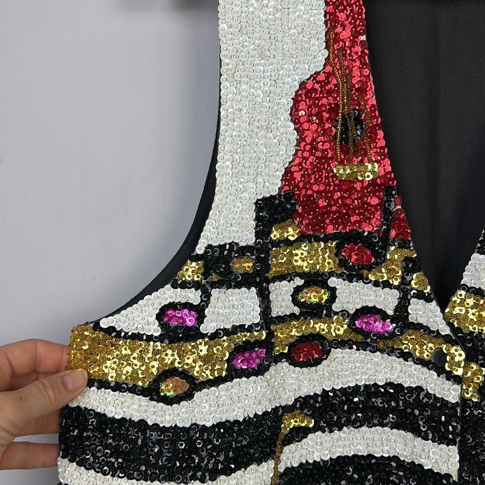 Vintage 1990’s Fashion Fantasy Jazzfest Musical Bedazzled Sequins Beaded Unisex - Picture 5 of 16